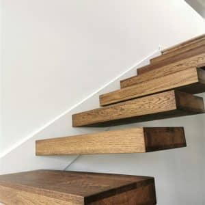 Hanging wooden stairs