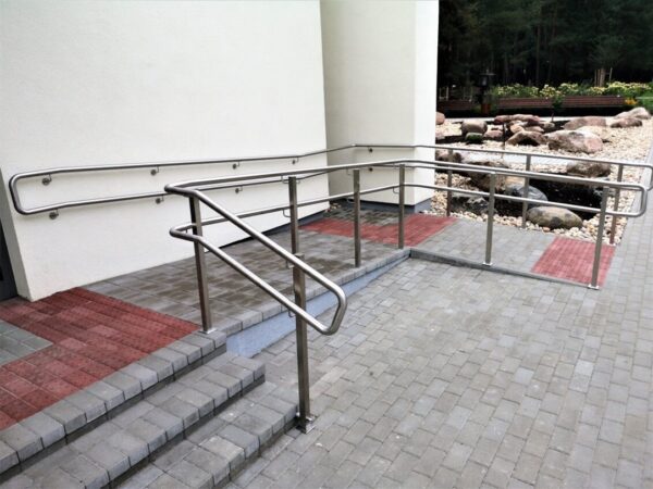 Stainless steel handrails for handicap access