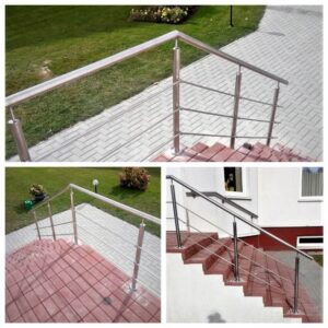 Stair railing in stainless steel