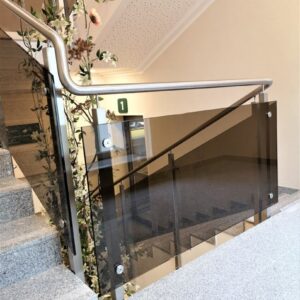 Glass railings for apartment building