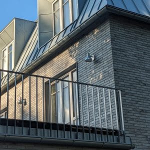 Terrace railings in metal