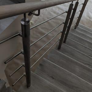 Wooden railings made of round profiles