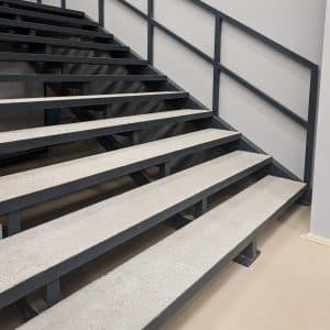 Metal staircase with concrete steps