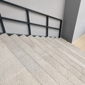 Metal staircase with concrete steps