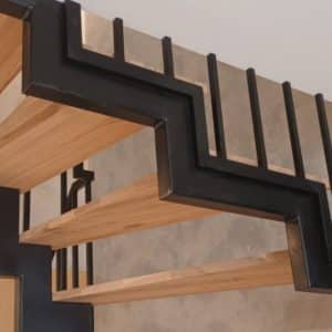 Metal staircase frame