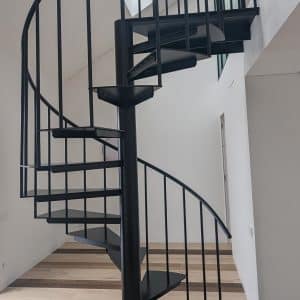 Spiral staircases made of metal
